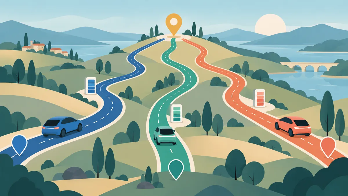 Illustration for Best Route Planning Apps Options for Small Teams: A Better Routeplanner (ABRP), ChargeHub, and Chargeway Compared
